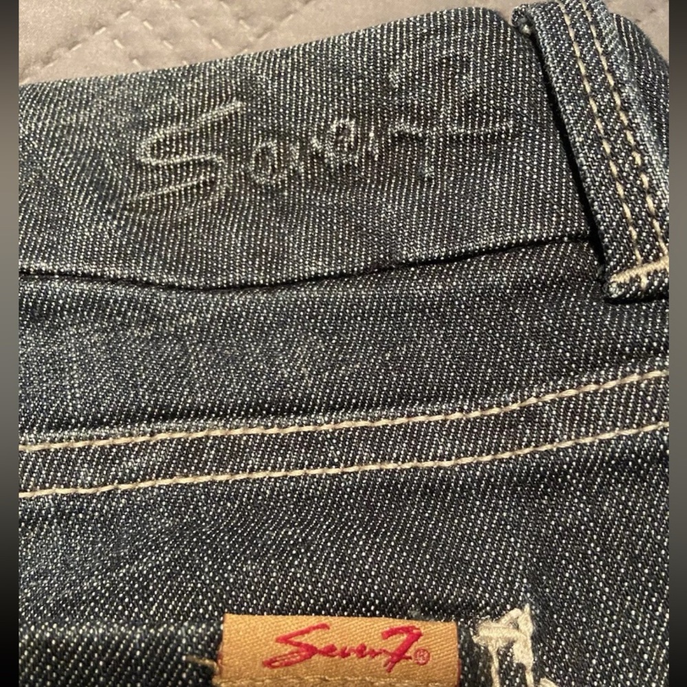 Seven7 Jeans Women Size 20 Dark Denim Flared  Embroidered Pocket Cotton Blend - Picture 4 of 16